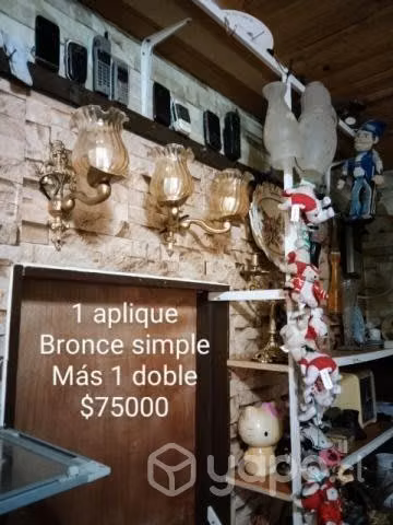 1 aplique bronce simple y uno doble