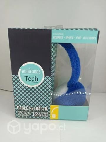 Audífonos peluche con cable retráctil casa ideas