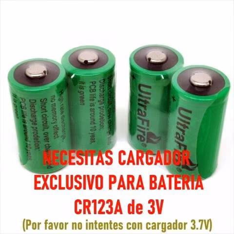 Pack 4 Batería Recargable CR123A. (Sin Cargador)