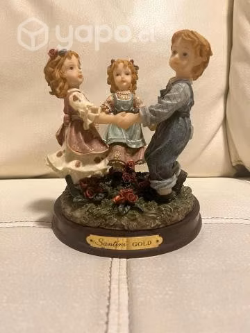 Figura Decorativa Niños jugando Santini Gold