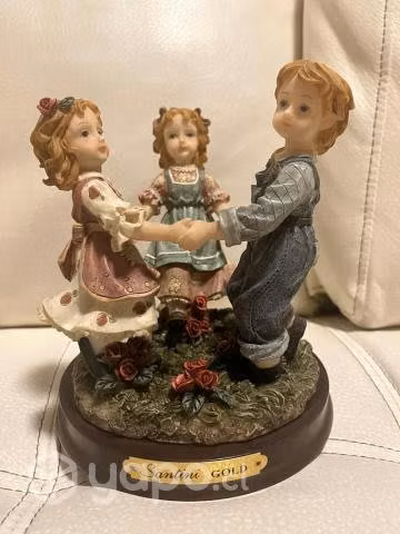 Figura Decorativa Niños jugando Santini Gold
