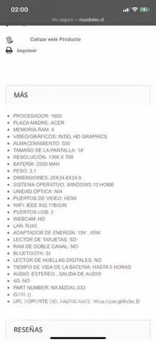 Notebook Acer Aspire ES1-431-C44W