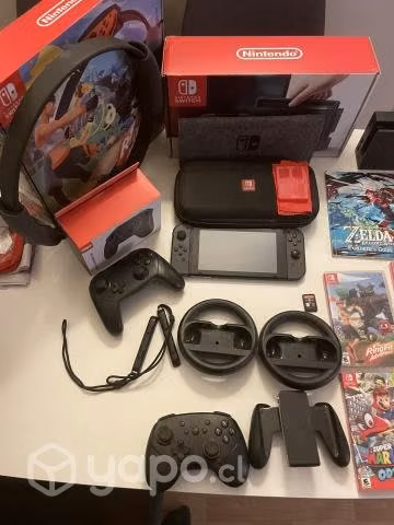 Nintendo Switch + 8 Juegos, 2 controles, ring fit - Imagen 4