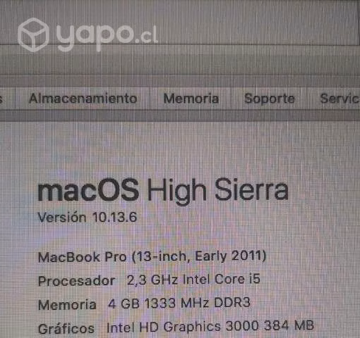MacBook Pro i5 4GB/ 1TB HDD/ 13,3 Pulgadas/