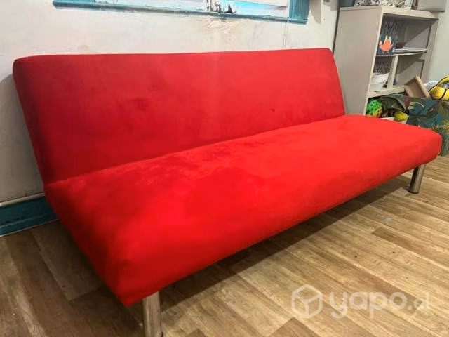 Lindo futon cama felpa rojo impecable 1,80 mt