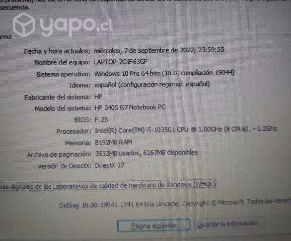 Notebook HP/ i5 10Th Gen / 8GB RAM/ 256GB SSD - Imagen 5