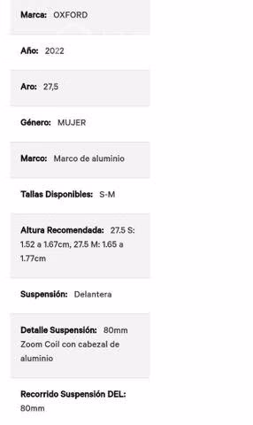 Bicicleta Oxford Venus 27,5 T/M