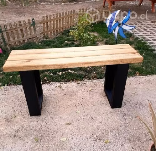 Banca De Madera Bicolor 100 X 30 X 50