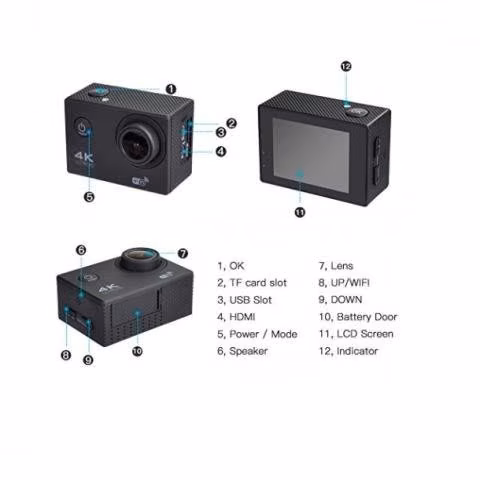 Camara Deportiva Accion 4k Ultra Hd Wifi Hdmi Sume
