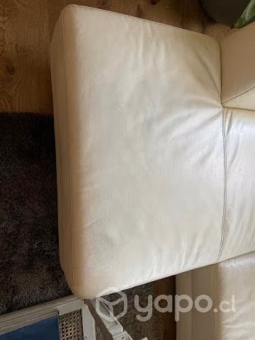 Sofá modular de cuero blanco