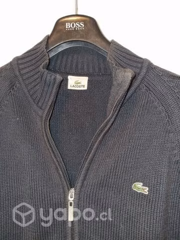 Sweater cierre lacoste azul marino