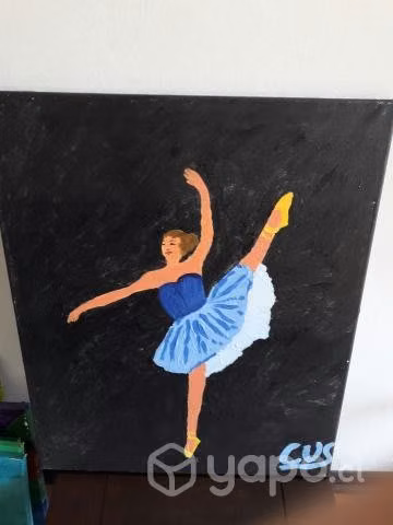 Pintura bailarina vestido azul