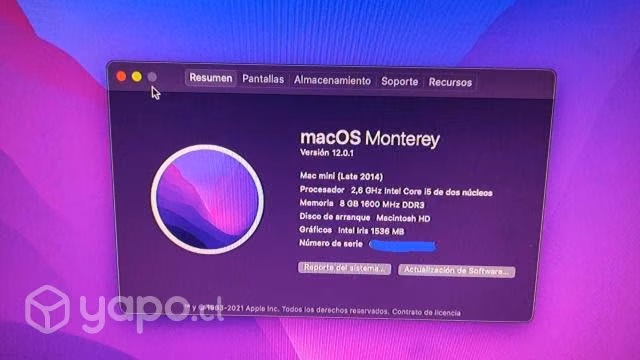 Apple mac mini 1 TB SSD 8 GB RAM SO 2022 - Imagen 3