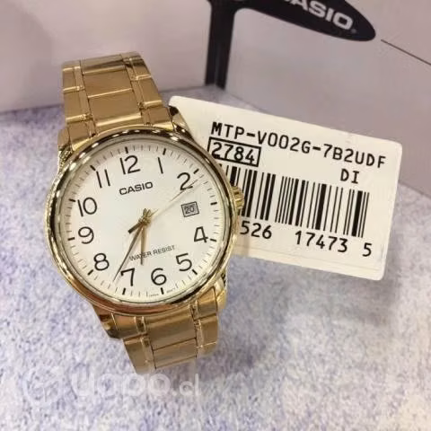Reloj casio mtpv002g-7b dorado nuevos