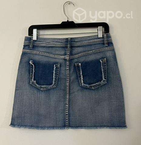 Mini De Jeans Semi Elástica Forever 21 Talla 36 - Imagen 2