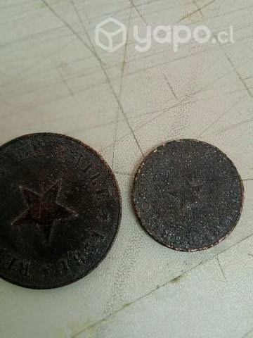 Monedas antiguas,una de 1835 y otra de 1851