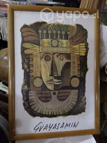 Antiguo marco peruano ,con figura ,decoracion