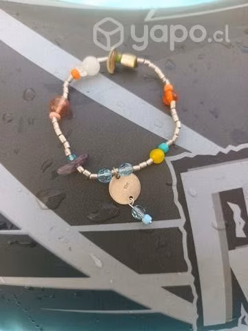 Pulsera elásticada con mostacilla plata de ley - Imagen 2