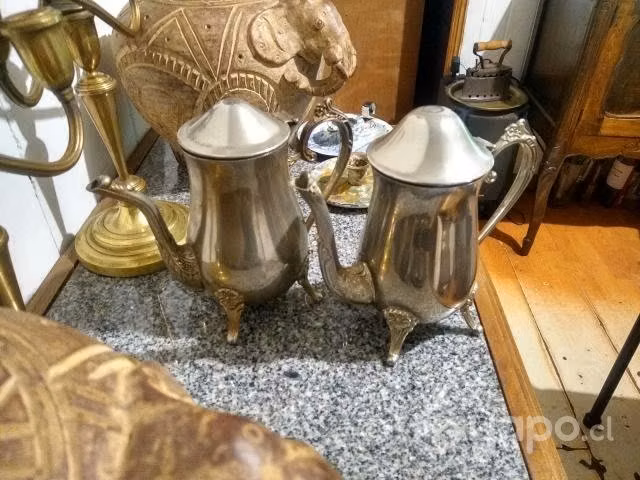 Antiguo par de teteras de plaque - Imagen 6