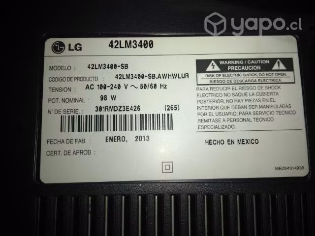 Tv Led LG 42lm3400 pantalla mala