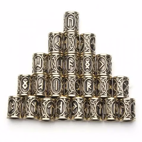 Tubos / Beads Vikingos / Nórdicos, 24 Piezas Runas