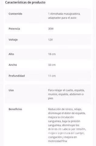 Almohada masajeadora divano