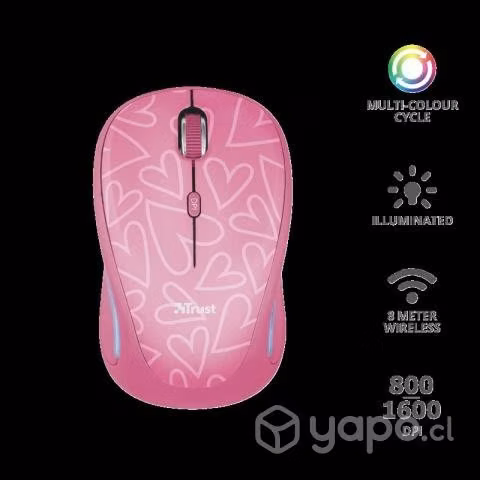 Mouse Rosado Inalámbrico Yvi Fx Wireless Trust
