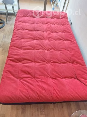 Futon de tela rojo - Imagen 2