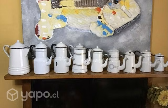 Cafeteras antiguas enlozadas