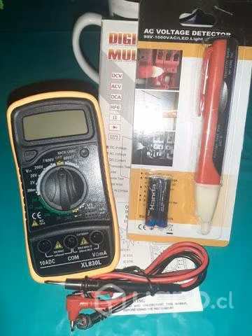 Tester digital + lapiz detector de voltaje