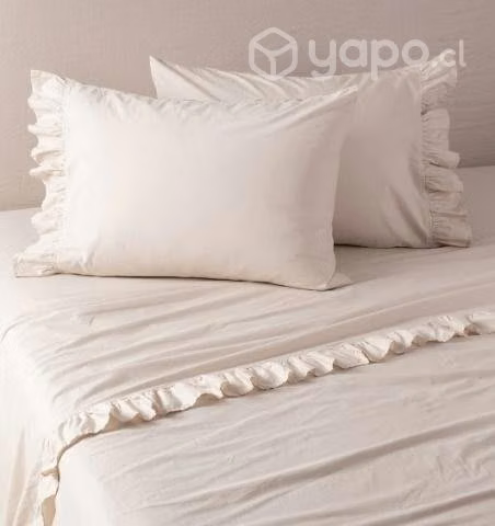 Sábanas Super King 200 Hilos Beige Volants Fabrics