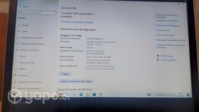 Lenovo Ideapad 330- 141KB Core i5 8th Gen - Imagen 2