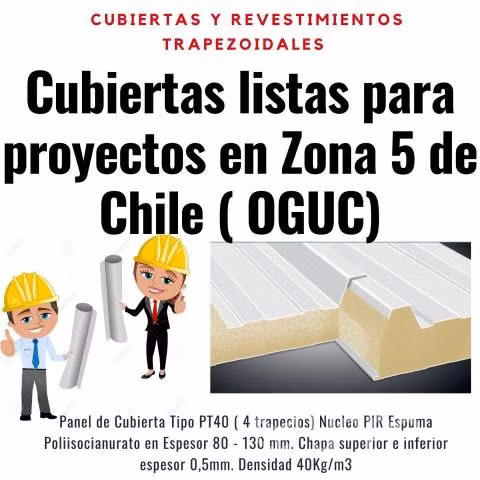 Cubiertas para zona termica 5 Chile OGUC