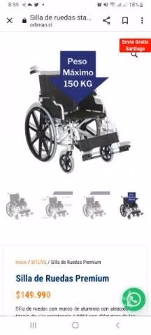 Silla de ruedas nueva y muletas