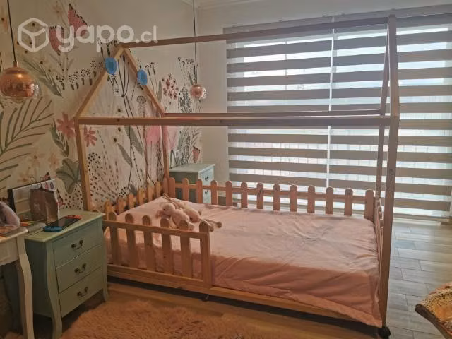 Cama 1 1/2 plaza con colchón
