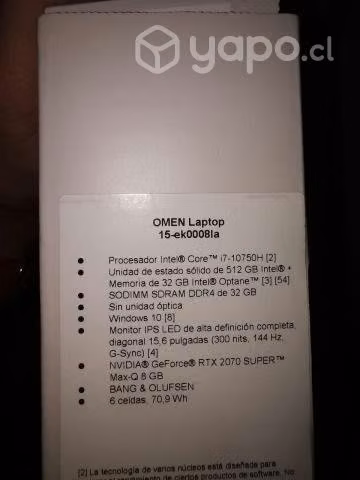 HP OMEN LAPTOP 15-ek0008la poco uso - Imagen 4