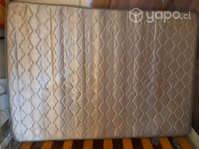 cama de 2 plazas de madera, + colchon
