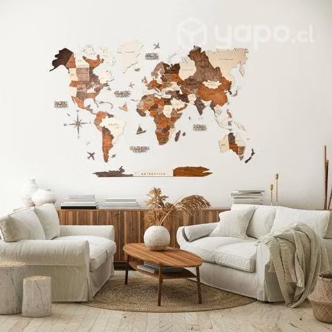 Mapa mundi para pieza interior