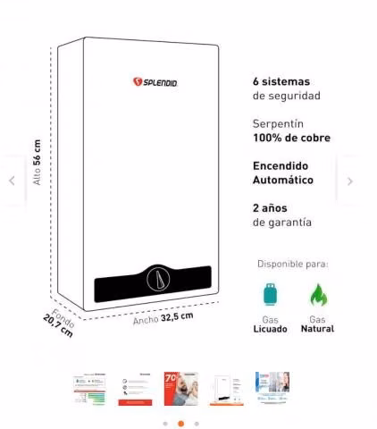 Calefont Gas natural 11 litros Tiro Natural