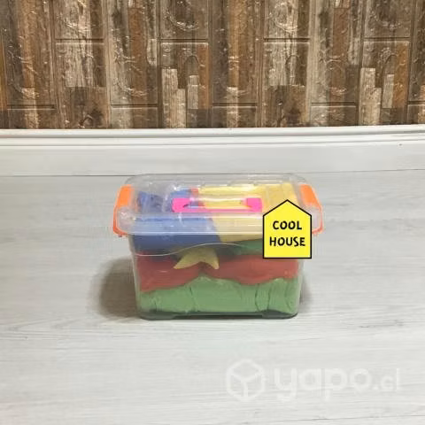 Arena mágica de color 1 kilo mas 5 moldes grandes