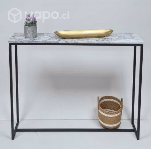 Arrimo Mármol Carrara y acero 100x25x90 cm