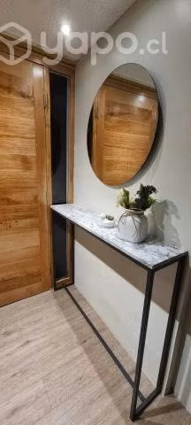Arrimo Mármol Carrara y acero 100x25x90 cm