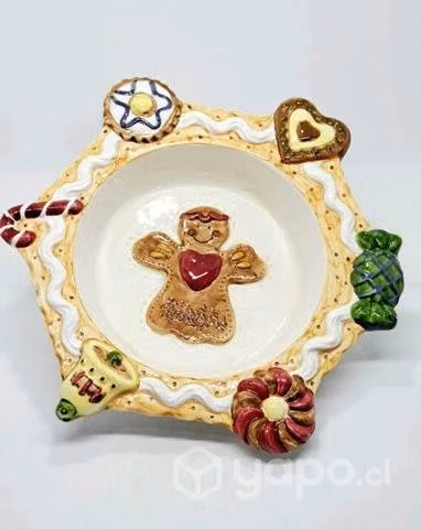 Plato Hondo Tipo Galletero Con Diseño Navideño