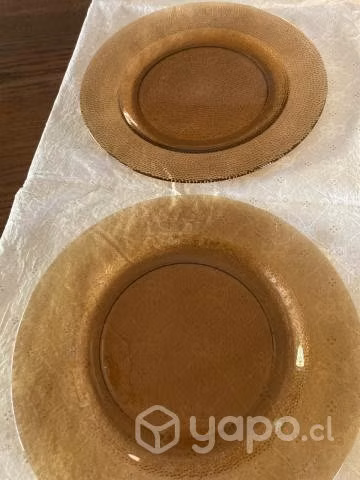 Platos base de vidrio color ónix De 31 cms