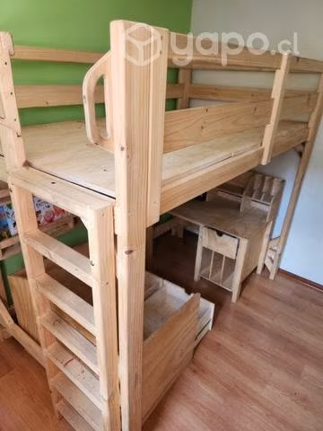 Jgo dormitorio: cama, escritorio, sillón, librero