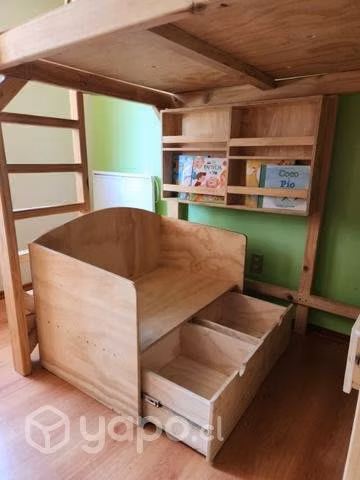 Jgo dormitorio: cama, escritorio, sillón, librero
