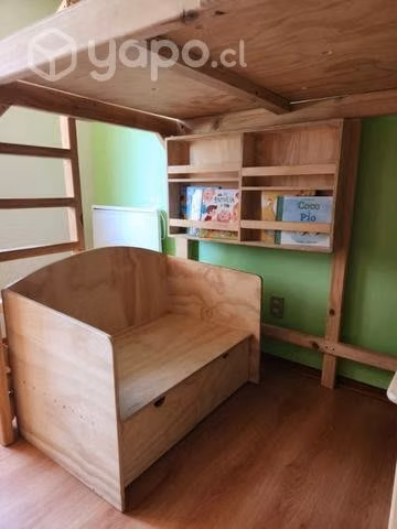 Jgo dormitorio: cama, escritorio, sillón, librero