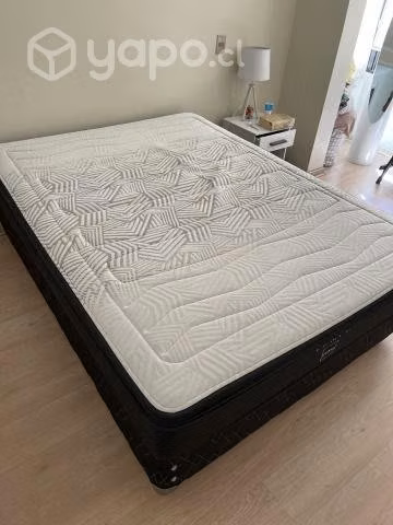 Cama Rosen 2 Plazas Base no Dividida Colchon Tempo