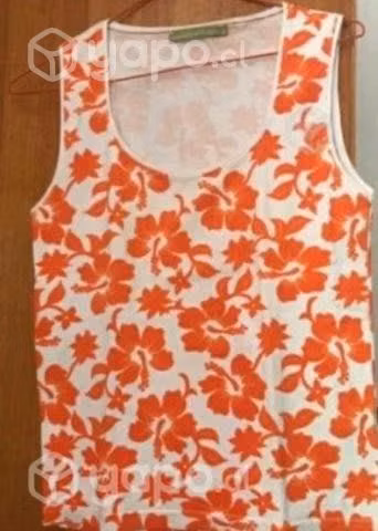 Polera sin mangas de algodón elasticado T S