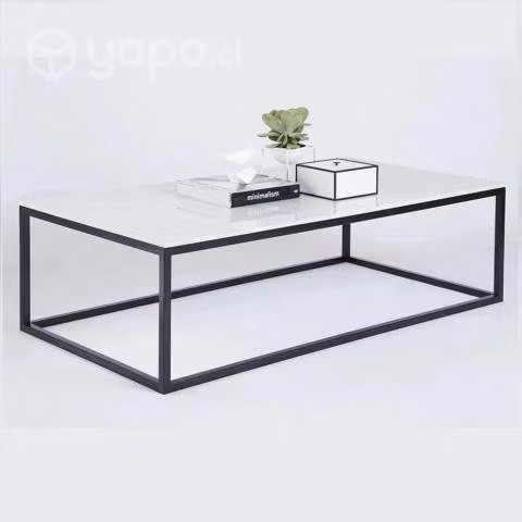 Mesa de centro 100x49x40 cm mármol Carrara y acero